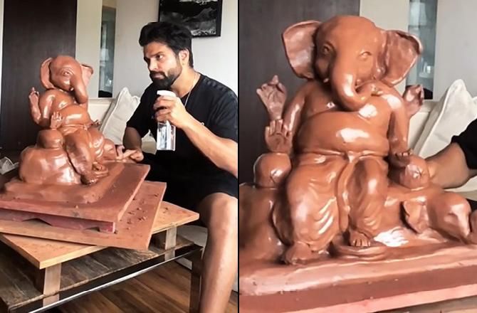 Ganesh Chaturthi 2020:,  Celebrities Leading Festival Celebrations with Eco-Friendly Idols., August 22 ,  Bappa,  Eco-friendly Ganesh Chaturthi,  Rithvik Dhanjani, Karan Wahi, Juhi Parmar, ganpatibappamorya, ecofriendly