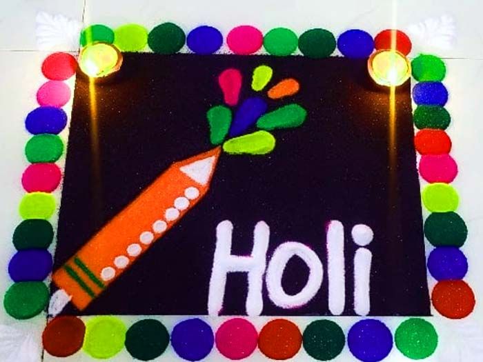 Holi Rangoli Designs 2022 Pictures,  Photos, Holi, Rangoli, World, beautiful Rangoli