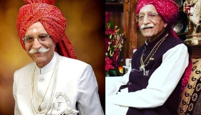 entertainer or a cricketer, film advancement ,  red turban, spieces, three pearl necklaces