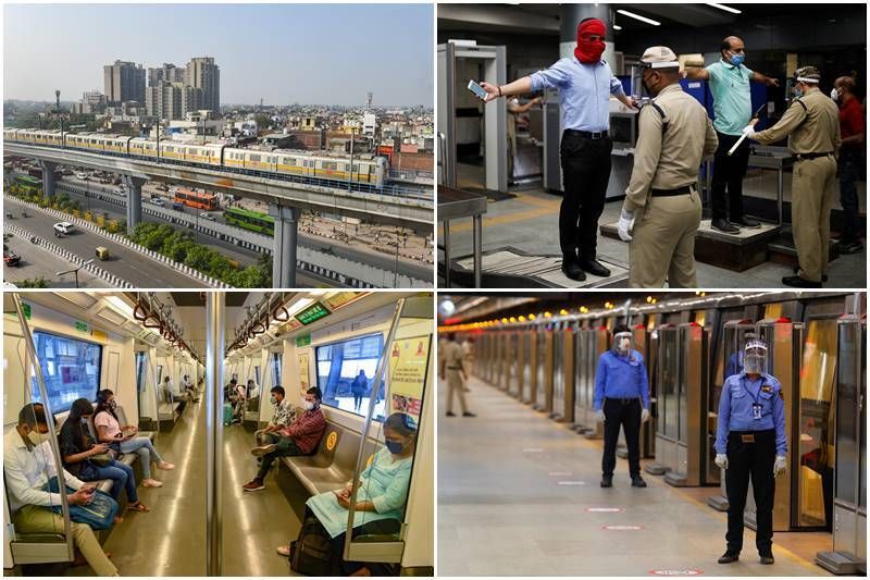 Delhi Metro Rail , station, COVID-19, Health, Protection, safety Delhi Metro Rail , station, COVID-19, Health, Protection, safety