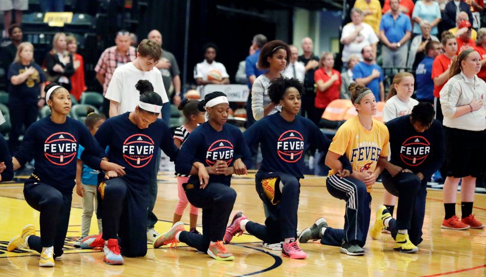 nba, nba 2020, NBA players kneeling down in national anthem, Covid-19, Paul George, black lives matter, black lives, nba league , kneel down