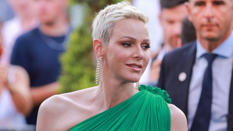 Princess Charlene, world, COVID, Lanvin-style toga gown, People