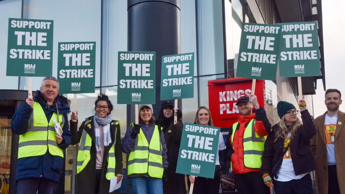 Guardian strike,  Observer sale,  Tortoise Media,  National Union of Journalists,  Scott Trust,  editorial independence,  press freedom,  industrial action,  UK journalism,  newspaper sale protest