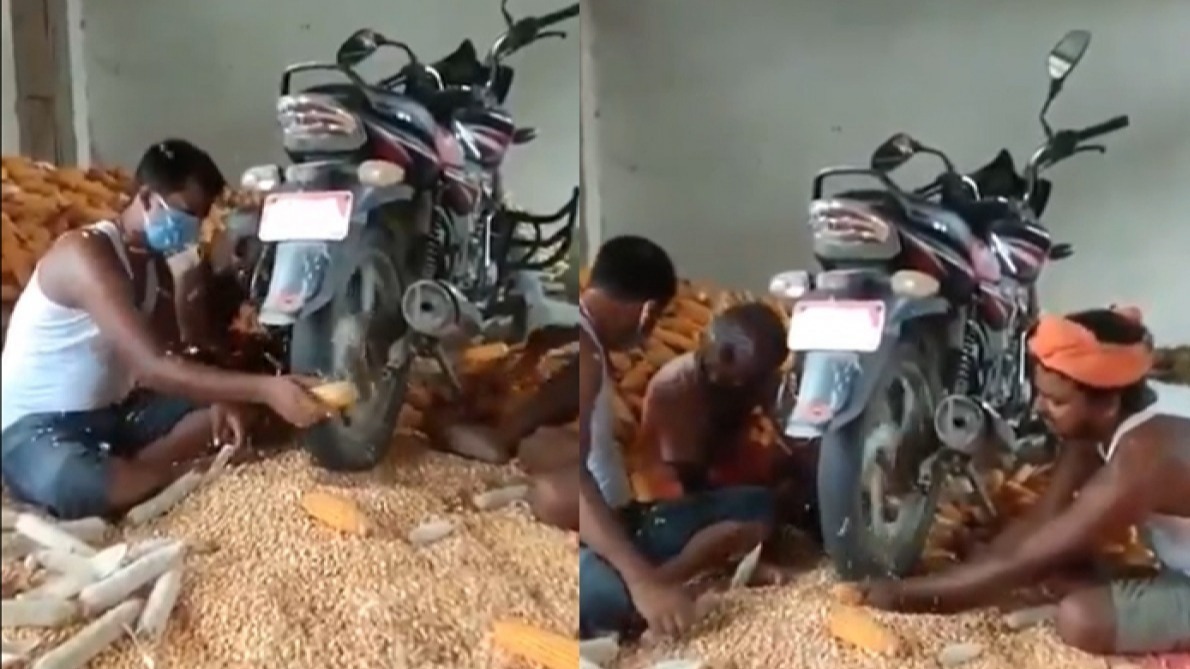 Rear Wheel, Bike, corn, multi tasks, Twitter, Anand Mahindra.