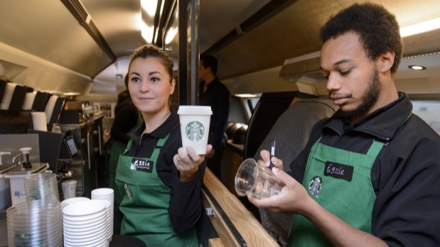 Starbucks,  CEO,  baristas,  technology,  customer experience,  hiring,  personal service,  coffee shop,  human connection,  retail strategy