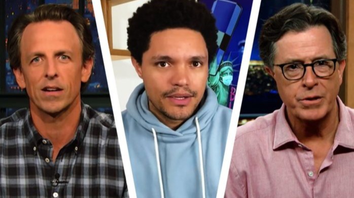 Late-night television roundup, Stephen Colbert, Trevor Noah, TV parody , 	Comedy , US TV , Seth Meyers