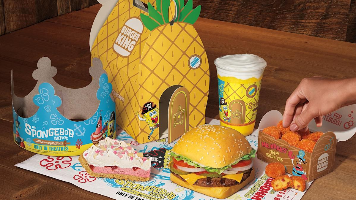 culinary innovation behind Burger King&rsquo;s character-themed food launches,  Burger King marketing strategy for character collaborations,  how BK develops themed menu items for pop-culture tie-ins,  analysis of Burger King&rsquo;s character-based promotional food releases, Burger King,  SpongeBob SquarePants,  Krabby Whopper, fast food collaboration, The SpongeBob Movie: Search for SquarePants