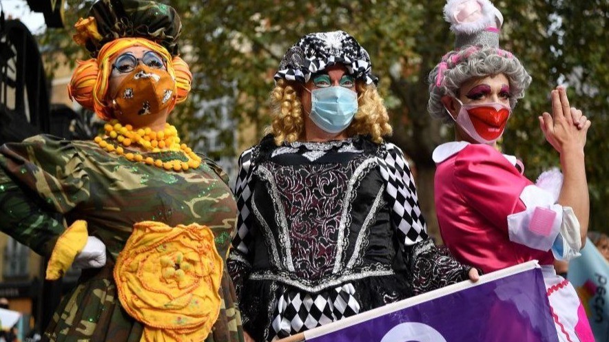 Panto Parade, WeMakeEvents,  UK, Coronavirus,  theatre labourers, WeMakeEvents lobby