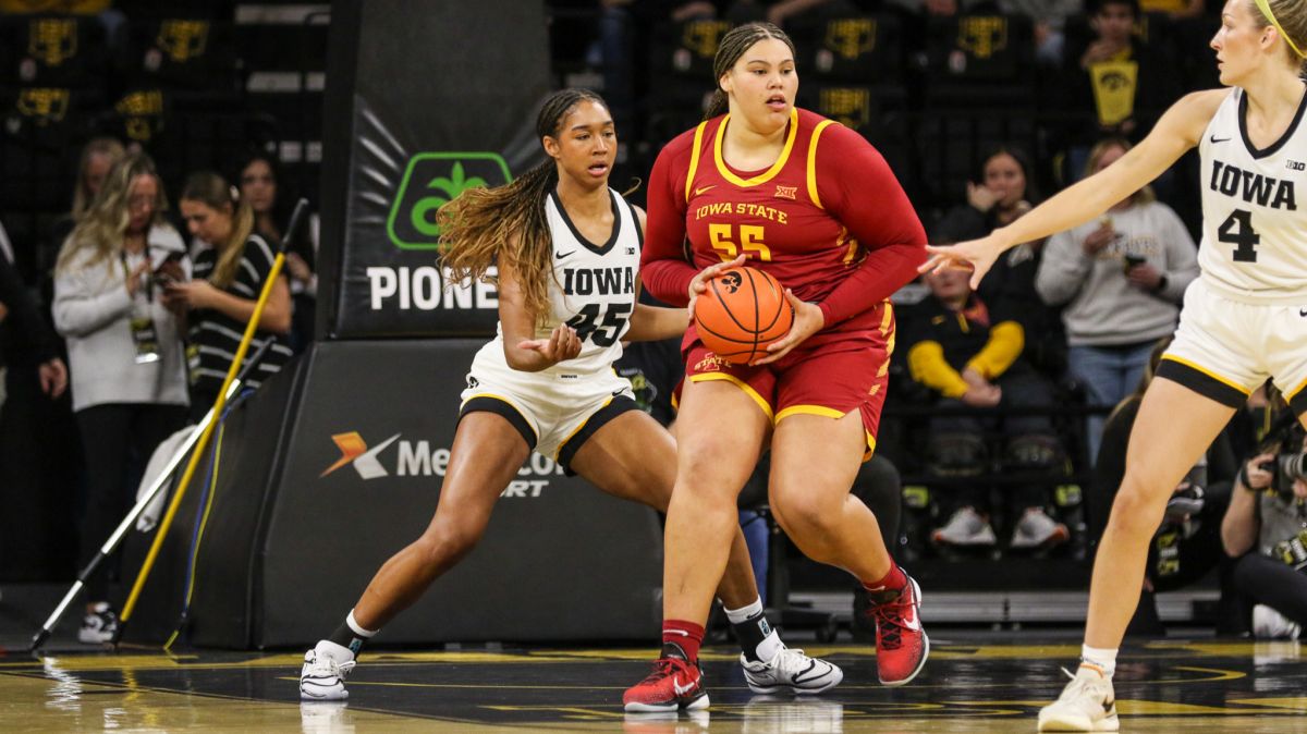 Audi Crooks,  Iowa State vs Iowa, strategic defensive adjustments to Audi Crooks&rsquo; dominance,  analysis of Iowa State vs Iowa post play,  how Audi Crooks forced major defensive changes,  impact of Crooks&rsquo; post presence on Iowa defense,  breakdown of defensive strategies against dominant post players, Addy Brown,  Jada Williams