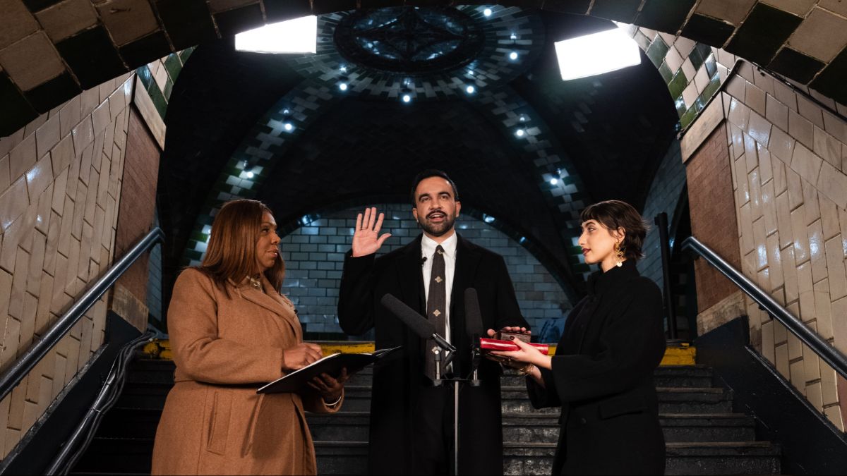 Zohran Mamdani NYC mayor inauguration live updates,  Zohran Mamdani sworn in old City Hall subway station,  Bernie Sanders administers oath to Zohran Mamdani,  first Muslim mayor of New York City inauguration 2026,  Zohran Mamdani mayoral inauguration speech highlights,  New York City mayor inauguration block party Broadway,  Zohran Mamdani hand on Quran swearing-in ceremony,  Mike Flynn NYC Department of Transportation commissioner appointment,  Zohran Mamdani vs Donald Trump New York policy,  NYC mayor rent freeze and free bus service plan