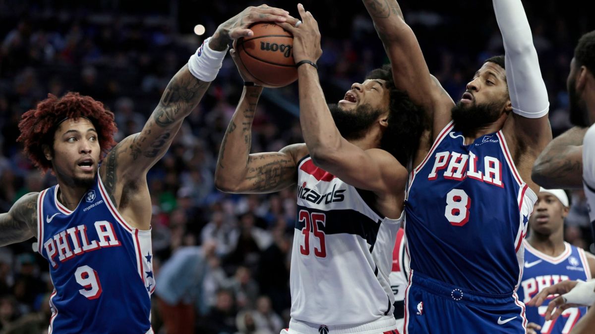joel embiid stats vs wizards jan 7 2026,  paul george performance vs washington recap,  tyrese maxey 22 points vs wizards,  sixers vs wizards final score 2026,  philadelphia 76ers big 3 milestone game,  kelly oubre jr return vs wizards 2026,  vj edgecombe defensive stats vs washington,  quentin grimes 16 points bench highlights,  sixers injury report full strength jan 2026,  nick nurse post game comments wizards win