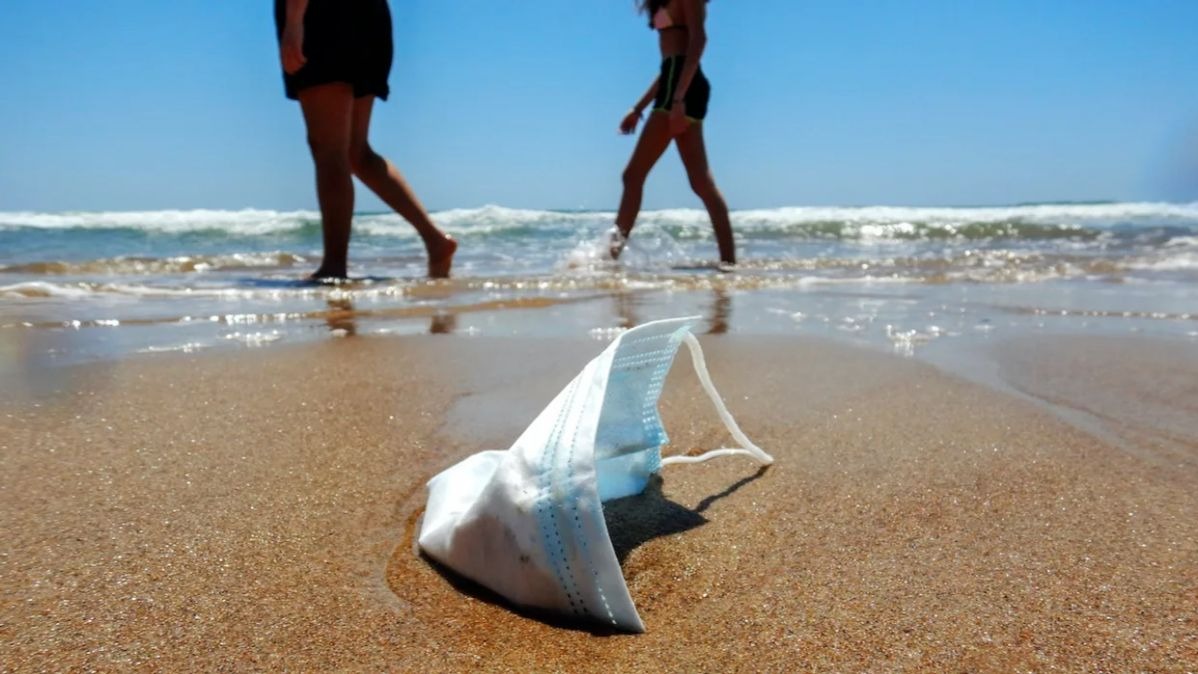 Thousand Utilized Masks , Thousand Utilized Masks And Gloves , Sea Shore And Seas., Masks And Gloves in Sea Shore And Seas., Coronavirus , plastic waste - sacks,  straws, World Financial Discussion, Worldwide Seaside Cleanup, PPE