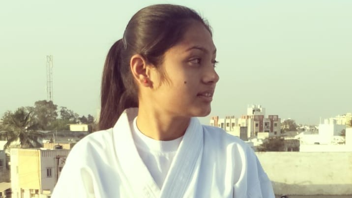 Swati Gosai, Karate Female, Karate Champion Gujarat, India female Karate Champion, karate kata champion , kata champion swati gosai